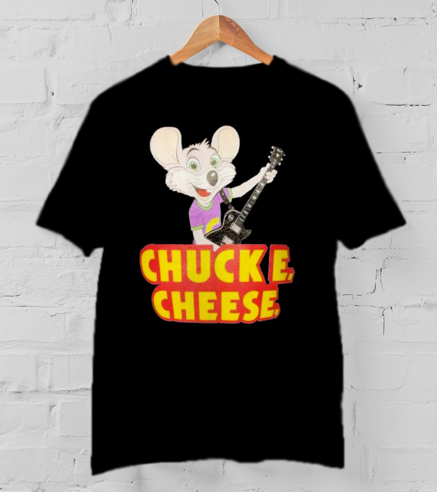 Chuck E Cheese Logo Rat With Guitar T-Shirt