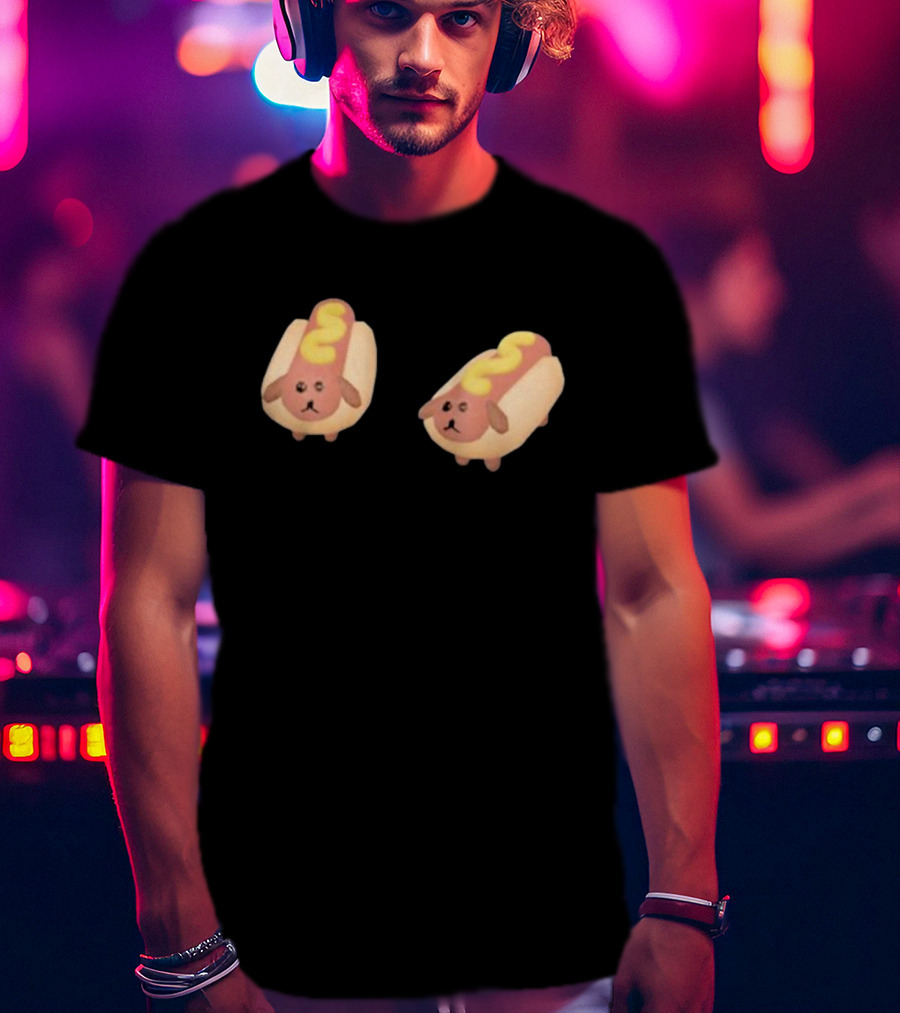 Double Hotdoggy Cute Puppy Snack T-Shirt