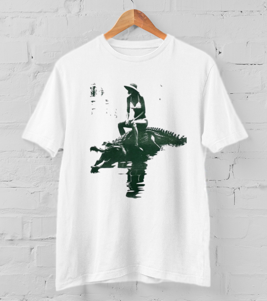 El Cocodrilo Girl In Swimwear Riding Crocodile Iconic Adventure T-Shirt