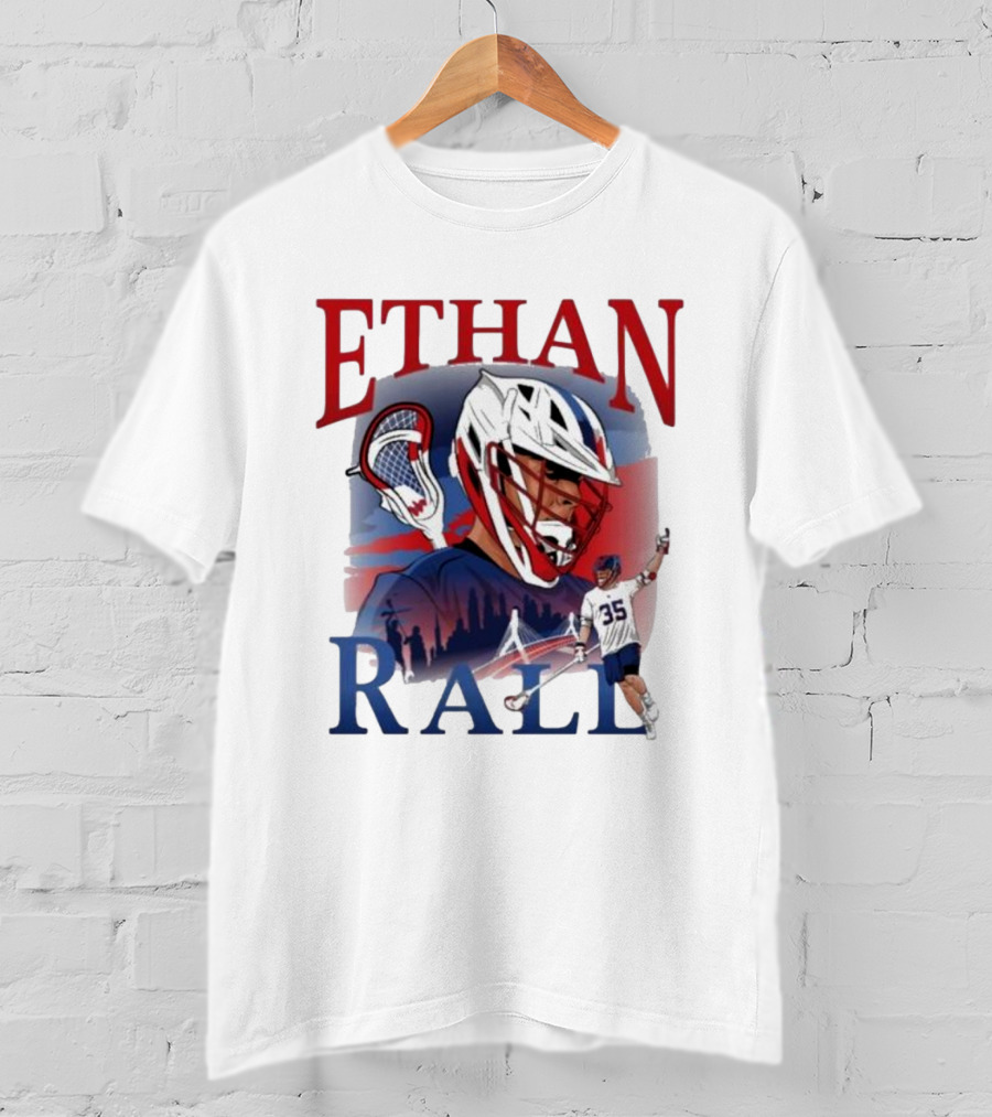 Ethan Rall Lacrosse Helmet Player Illustration 35 T-Shirt