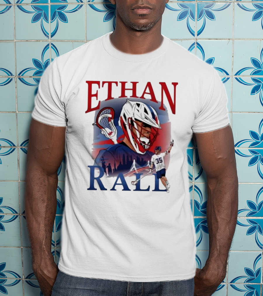 Ethan Rall Lacrosse Helmet Player Illustration 35 T-Shirt