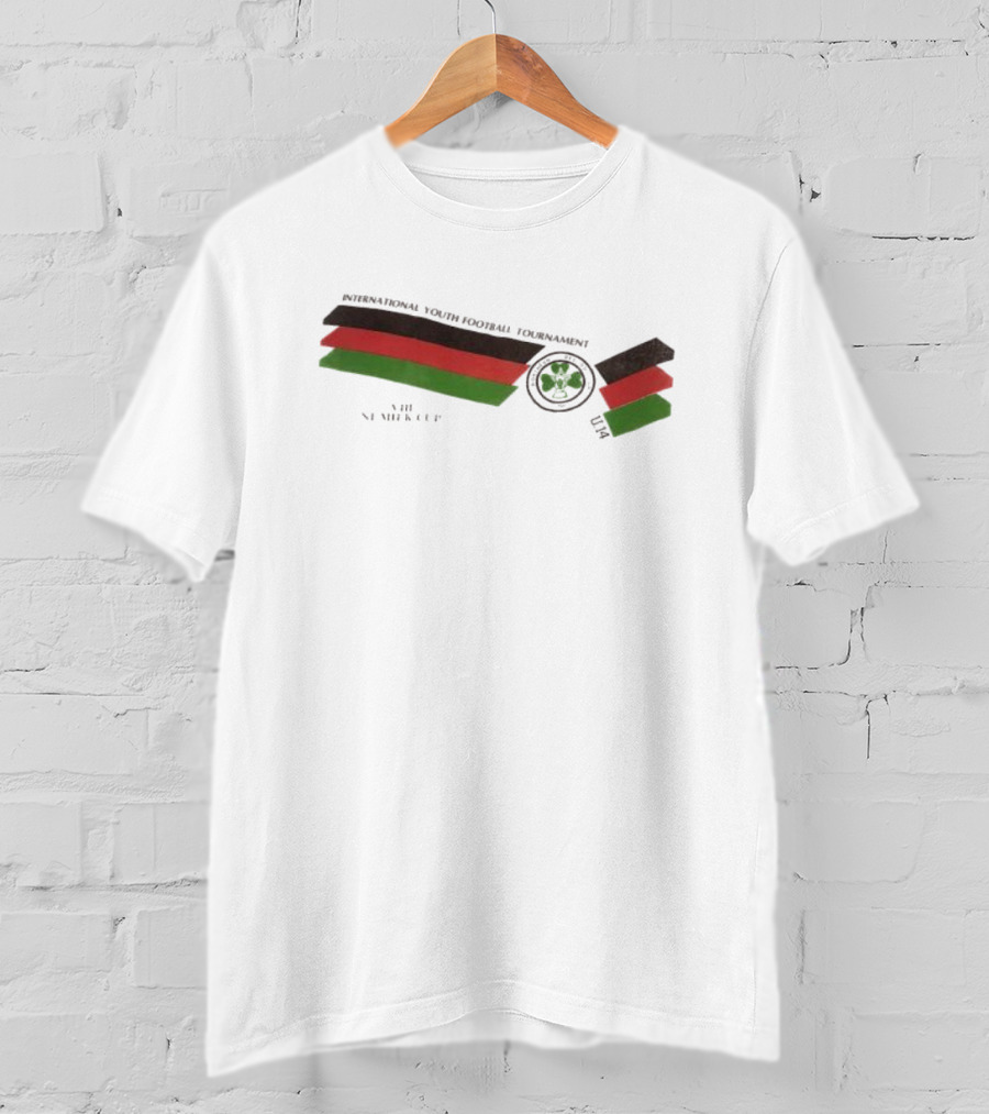 International Youth Football Tournament VIII Ni Milk Cup Four-Leaf Clover Stripe T-Shirt