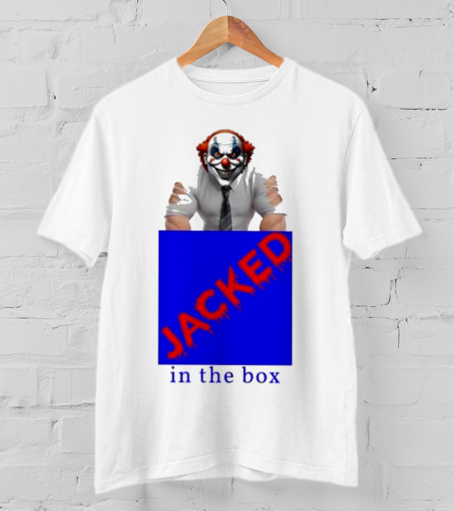 JACKED In The Box Clown Concept With Red-Blue Contrast T-Shirt