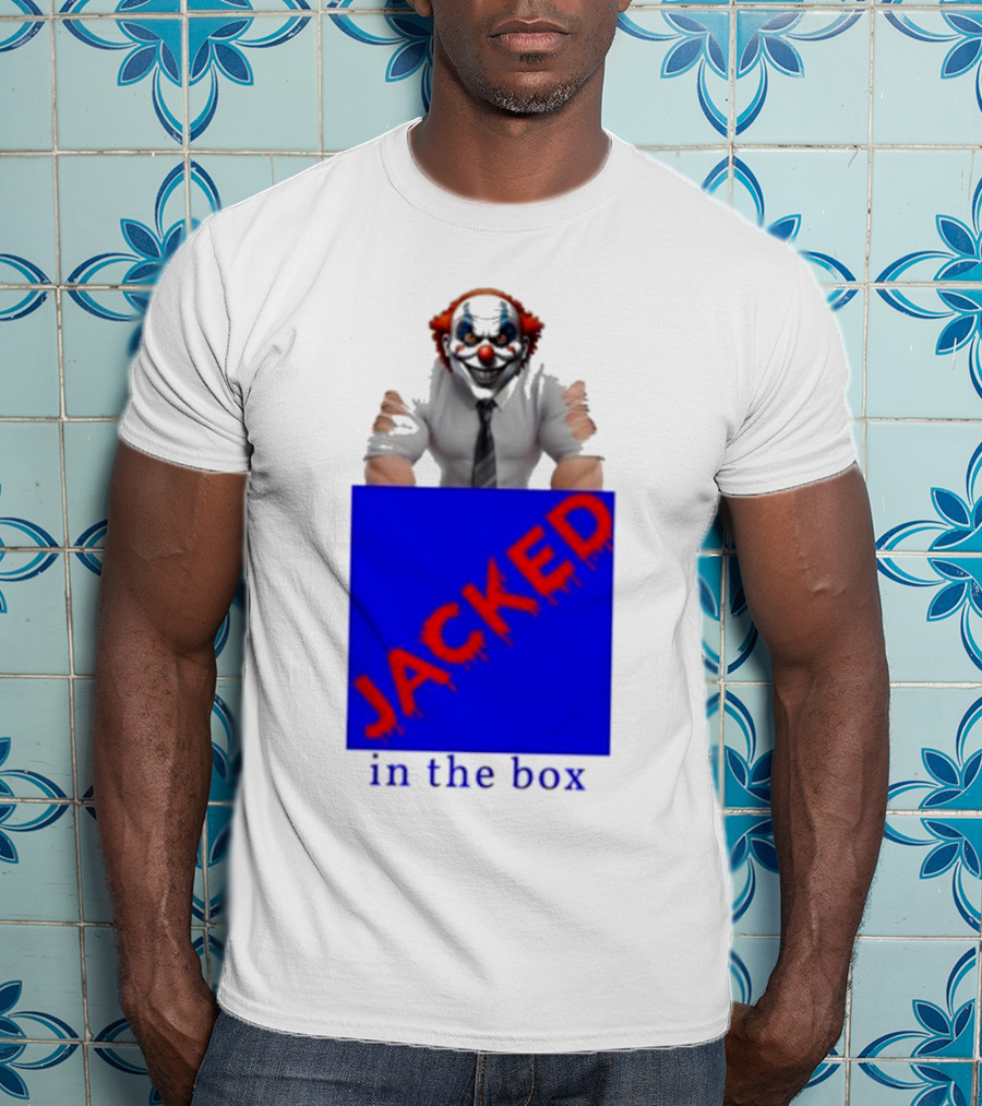 JACKED In The Box Clown Concept With Red-Blue Contrast T-Shirt