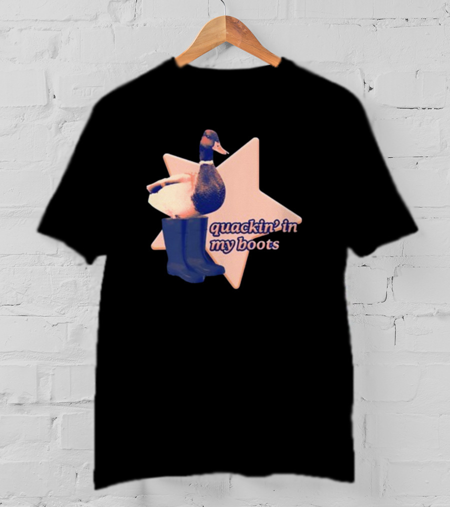 Quackin' In My Boots Duck With Star And Boots T-Shirt