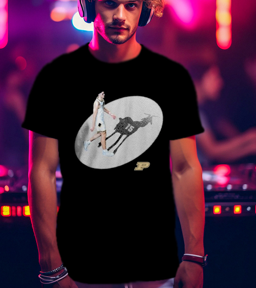 Edey Goat 15 Purdue Boilermakers Shadow Athlete T-Shirt