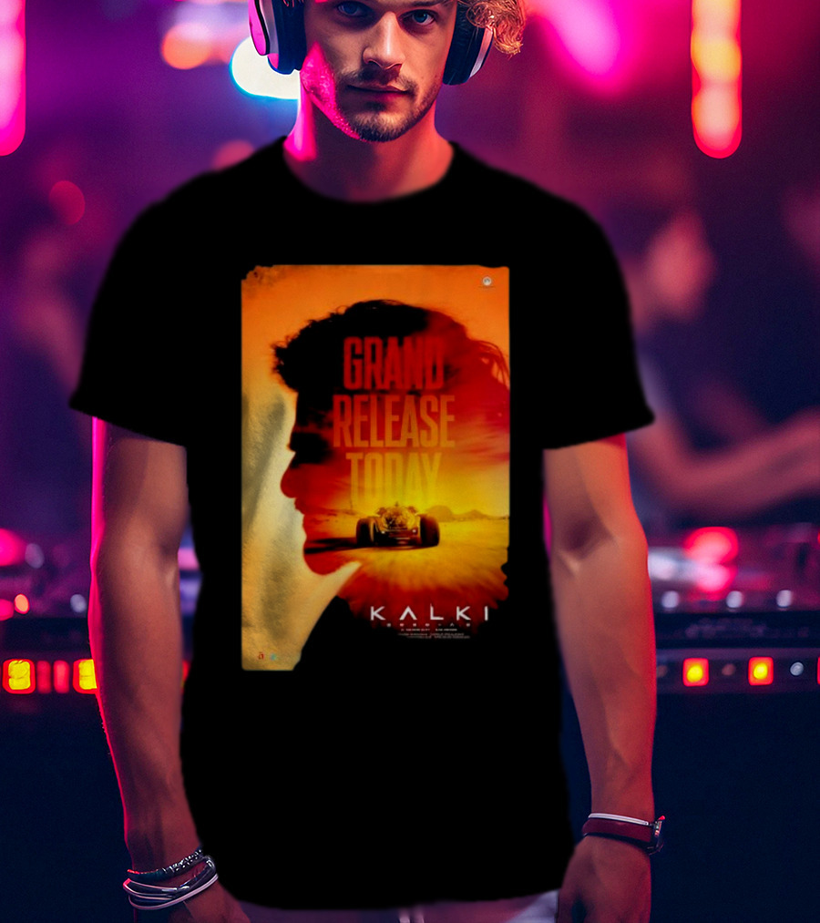 Grand Release Today Kalki Silhouette And Racing Car T-Shirt