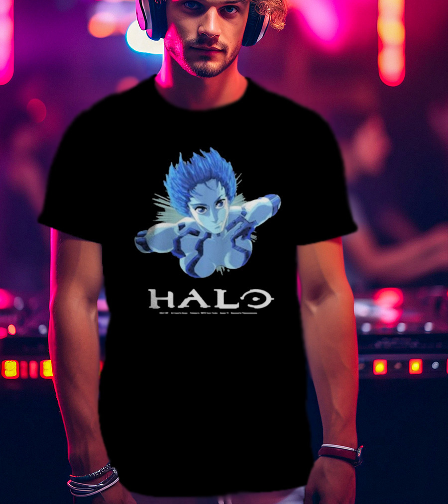 Halo Cortana AI Character Blue Avatar T-Shirt