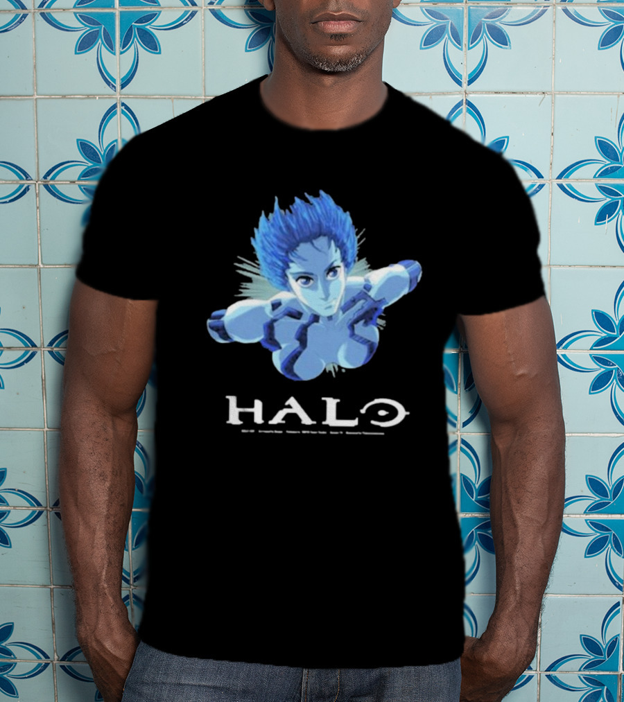 Halo Cortana AI Character Blue Avatar T-Shirt