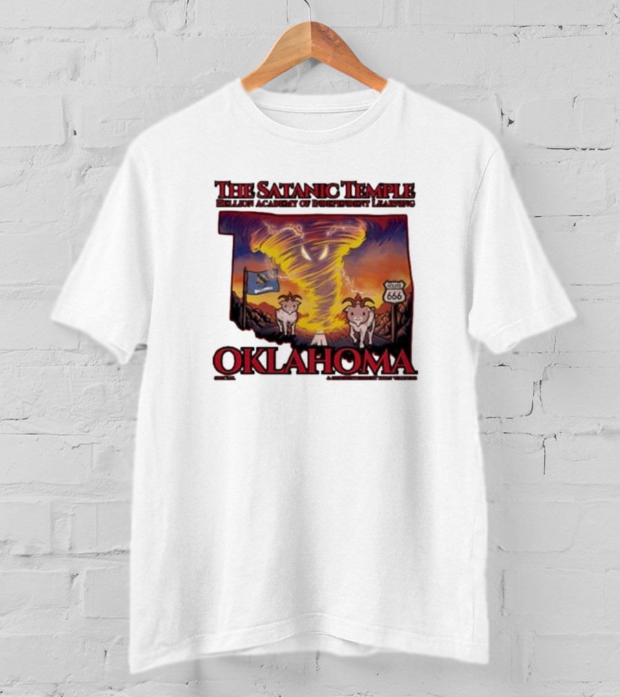 The Satanic Temple Campaign Oklahoma Route 666 Tornado Goats T-Shirt