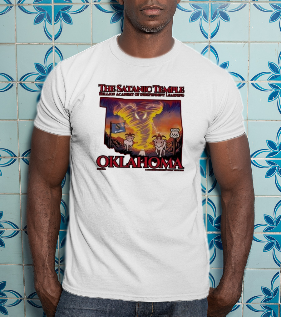The Satanic Temple Campaign Oklahoma Route 666 Tornado Goats T-Shirt