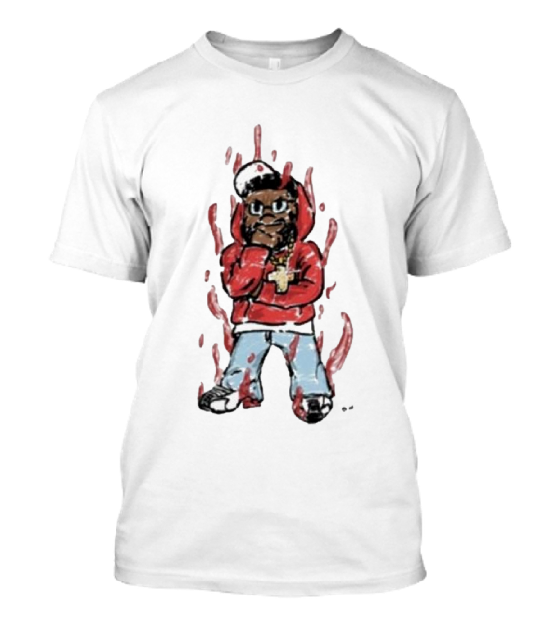 Kendricks Aura Was On Another Level That Nite Red Hoodie Cartoon Character T-Shirt