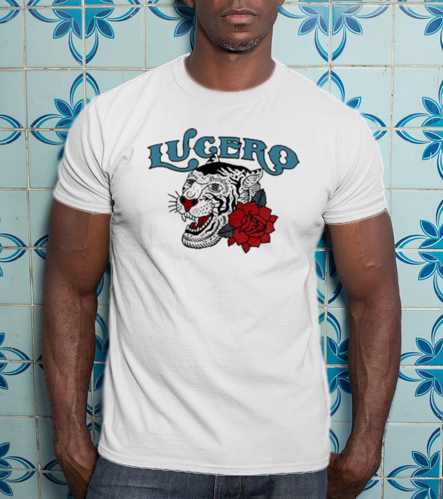Lucero Panther With Red Rose Tattoo T-Shirt
