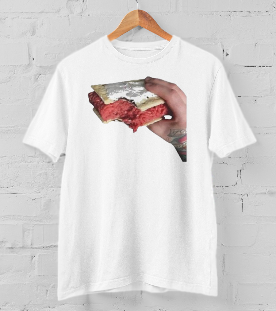 Man Holding Uncooked Meat Sandwich With Tattoos T-Shirt