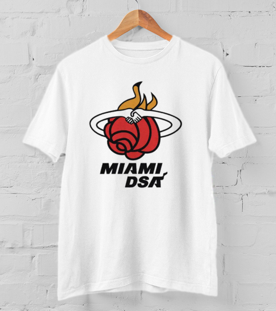 Miami DSA Rose With Flaming Basketball Iconic T-Shirt