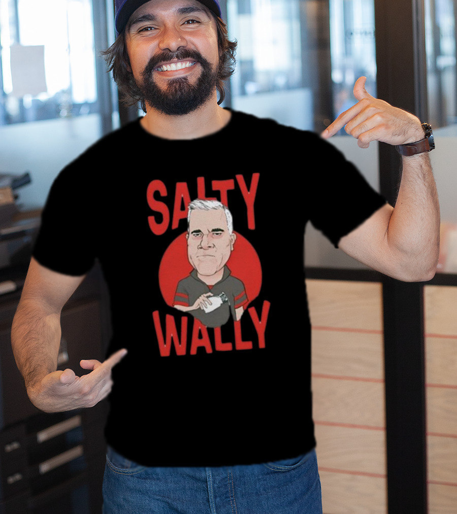 Salty Wally Nationgear Salt Shaker Red Circle Caricature T-Shirt
