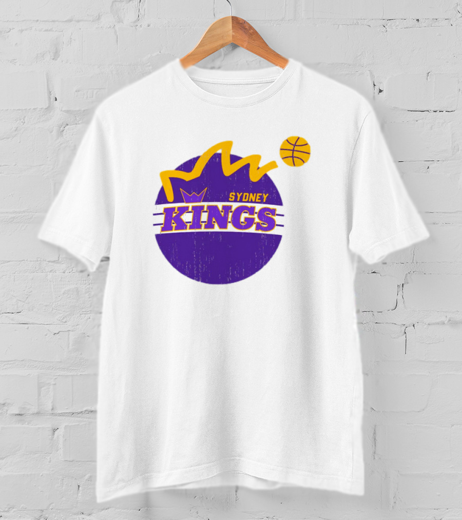 NBL Store Sydney Kings 22-23 Heritage Purple Basketball Logo Crown T-Shirt