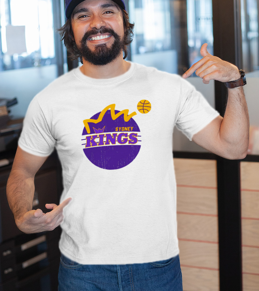 NBL Store Sydney Kings 22-23 Heritage Purple Basketball Logo Crown T-Shirt