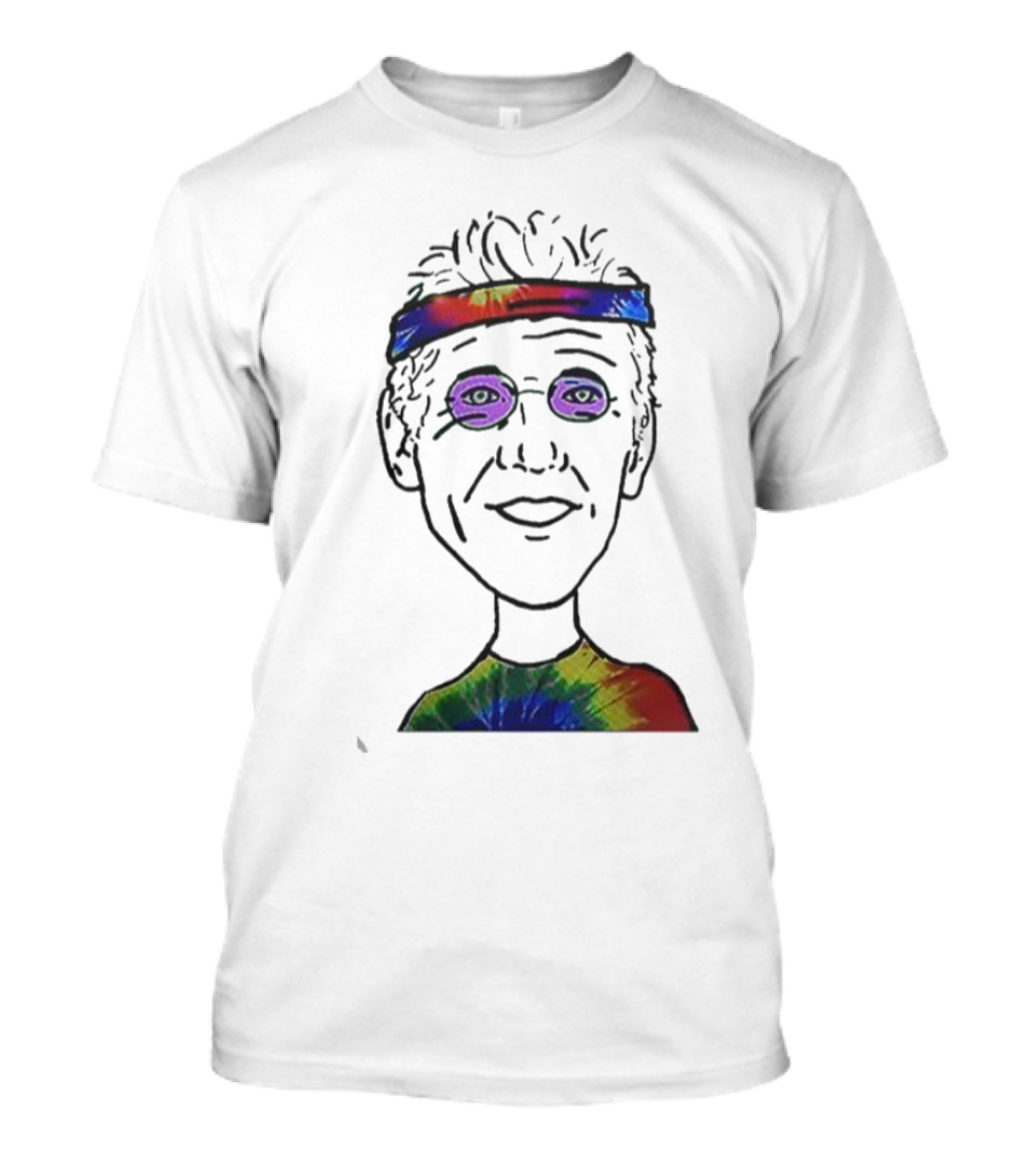 Bill Walton Tie-Dye Headband And Shirt Caricature T-Shirt