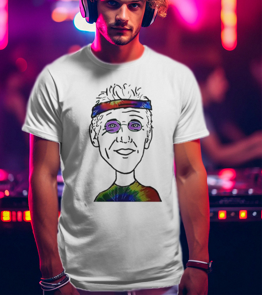 Bill Walton Tie-Dye Headband And Shirt Caricature T-Shirt