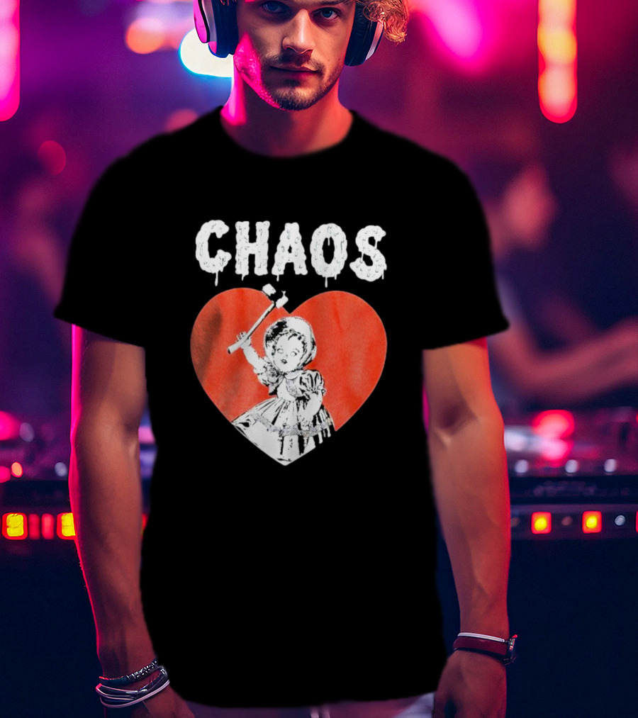 Chaos Heart With Girl Holding Bat T-Shirt