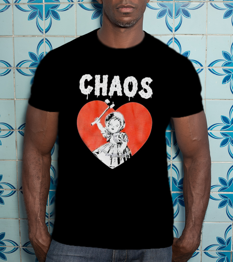 Chaos Heart With Girl Holding Bat T-Shirt