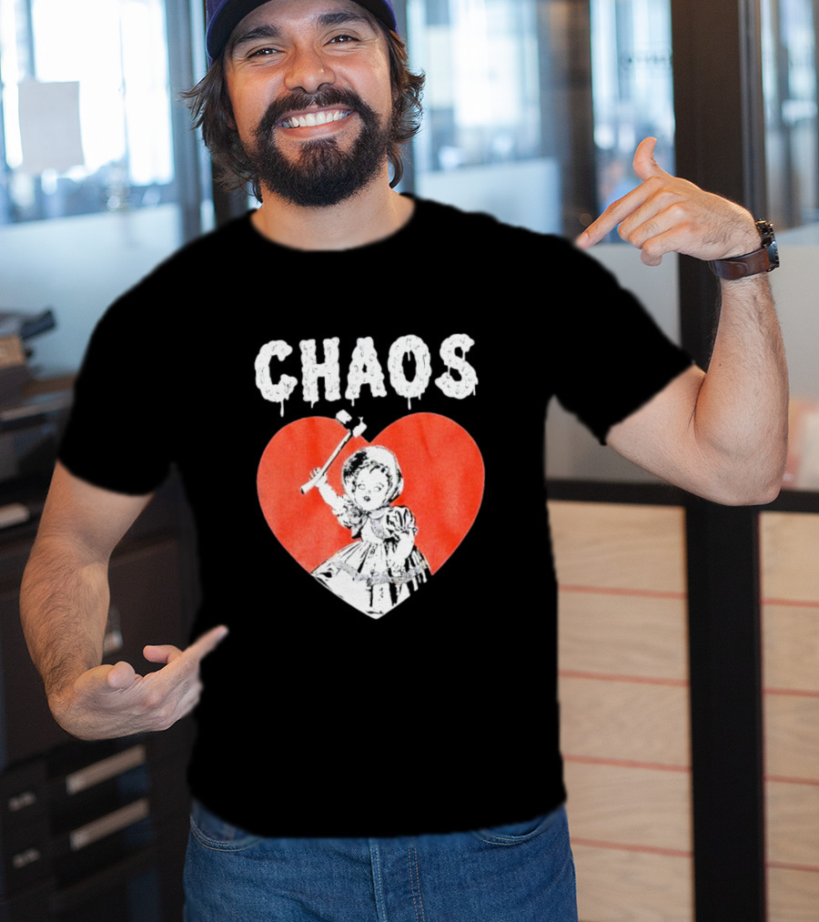 Chaos Heart With Girl Holding Bat T-Shirt