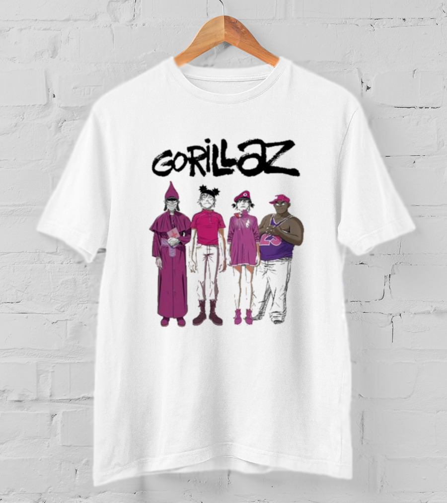 Gorillaz Cracker Island Group Art Standing Characters T-Shirt