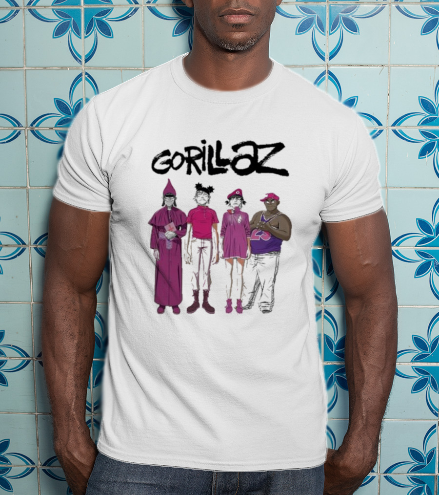 Gorillaz Cracker Island Group Art Standing Characters T-Shirt