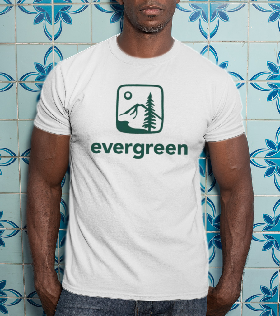 Evergreen State Mountain Pine Logo Ringer T-Shirt