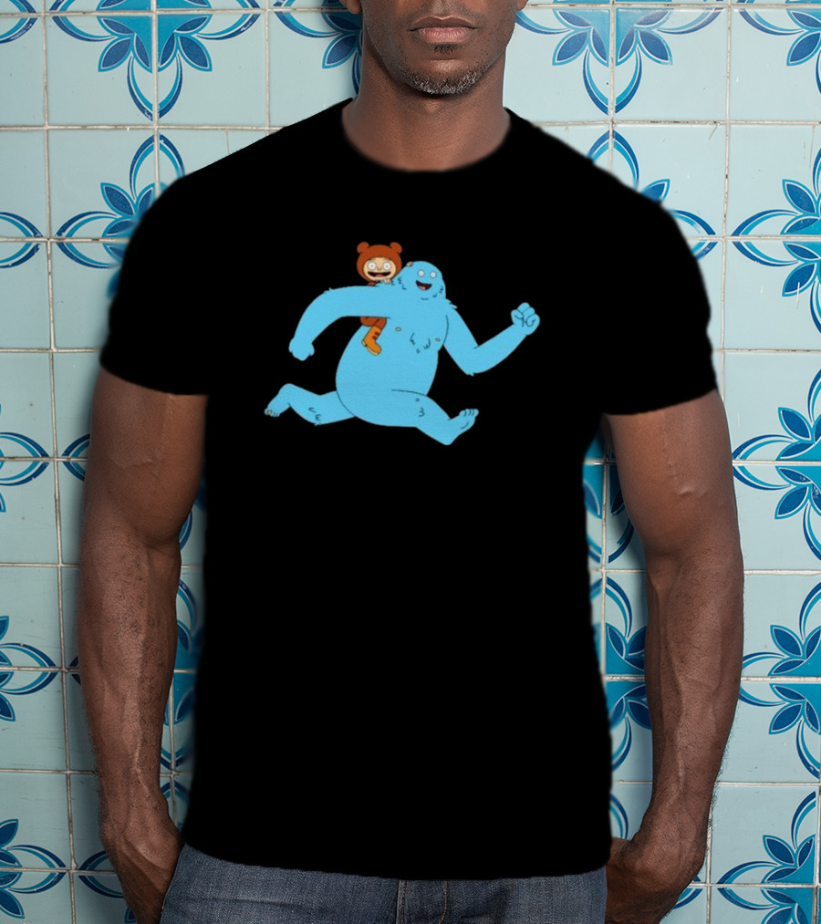 Bigfoot Society The Great North Blue Yeti Cartoon Character T-Shirt