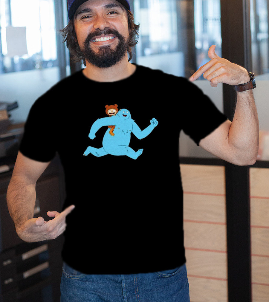 Bigfoot Society The Great North Blue Yeti Cartoon Character T-Shirt