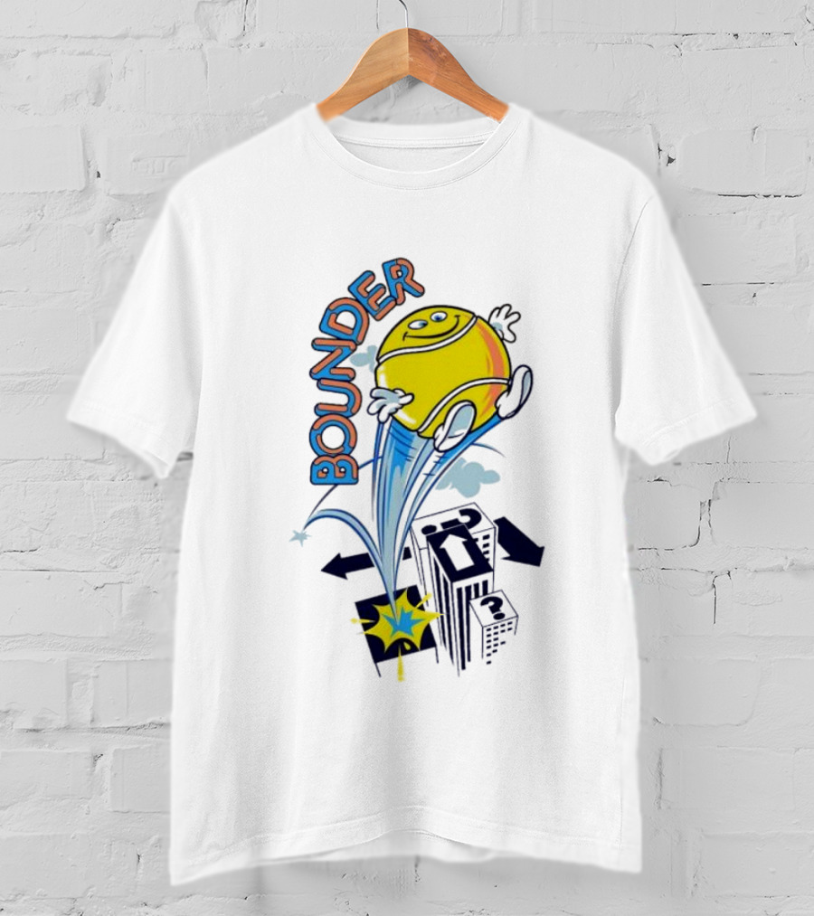 BOUNDING YELLOW CHARACTER ROOFTOP ADVENTURE T-Shirt