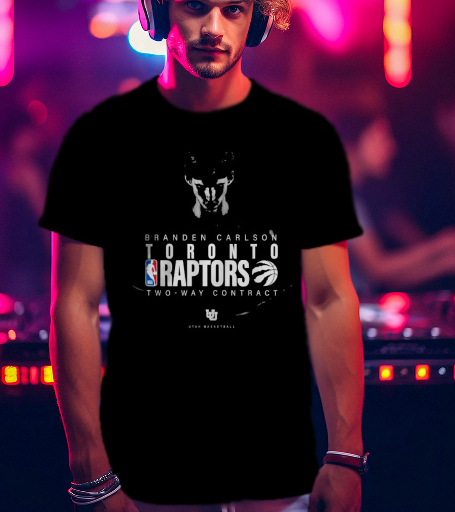 Branden Carlson Toronto Raptors Two-Way Contract NBA Utah Basketball T-Shirt