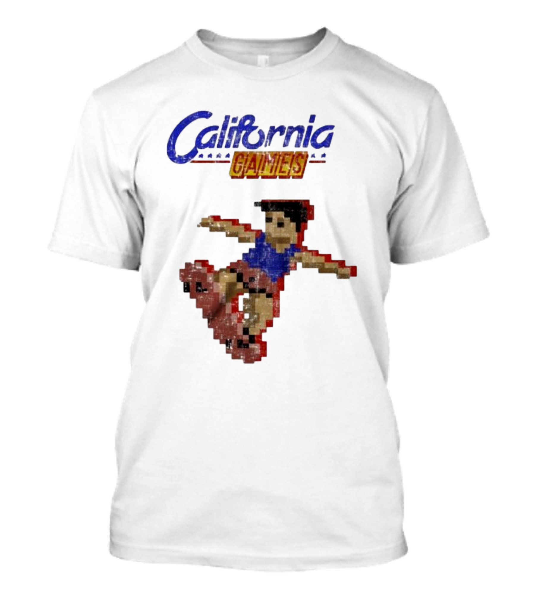 California Games Pixelated Skateboarding Retro Gaming T-Shirt