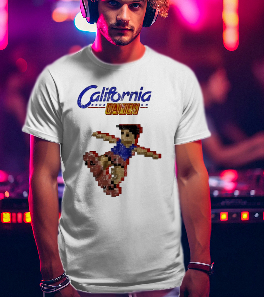 California Games Pixelated Skateboarding Retro Gaming T-Shirt