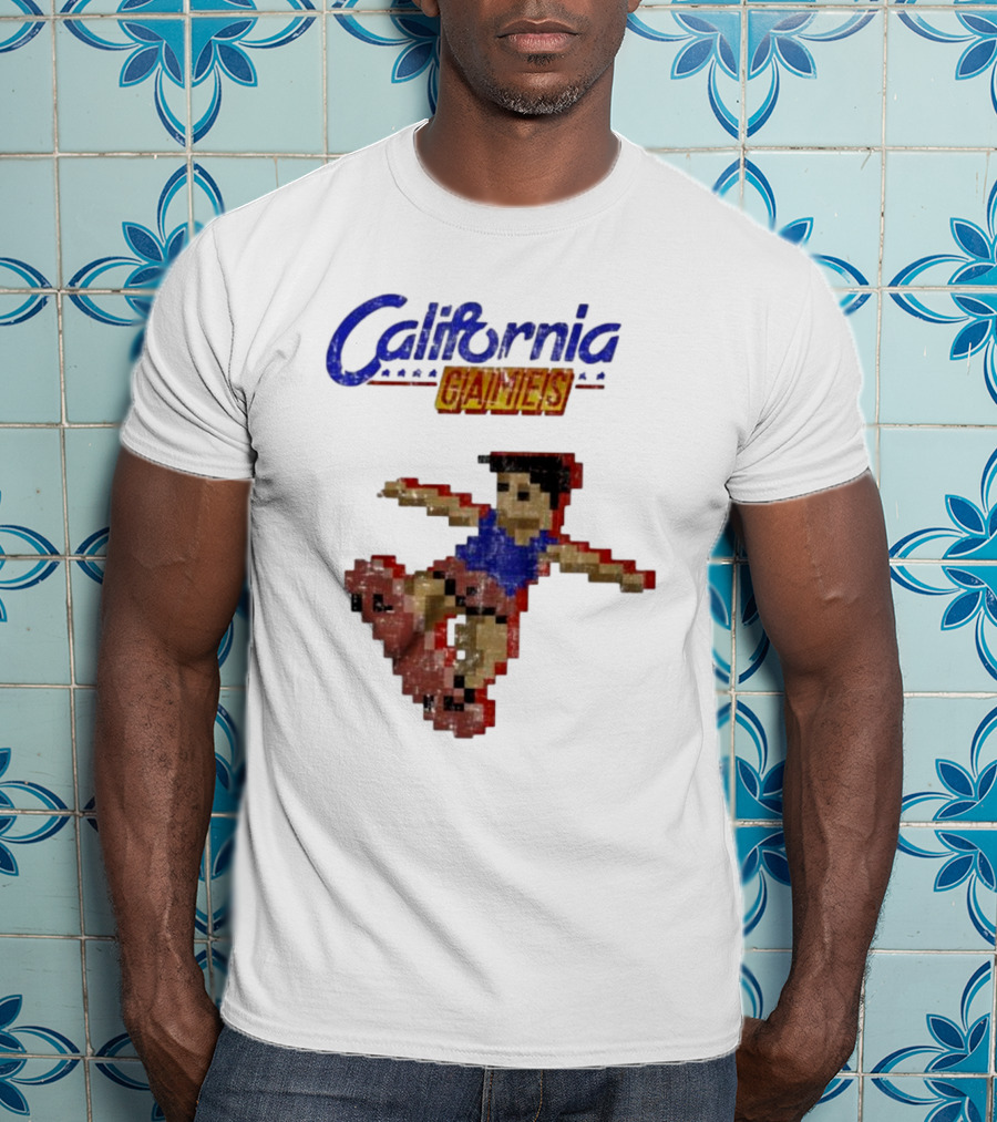 California Games Pixelated Skateboarding Retro Gaming T-Shirt