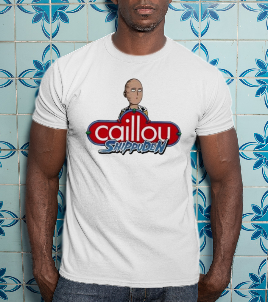 Goofyahhtees Caillou Shippuden Logo Mashup With Bald Character T-Shirt