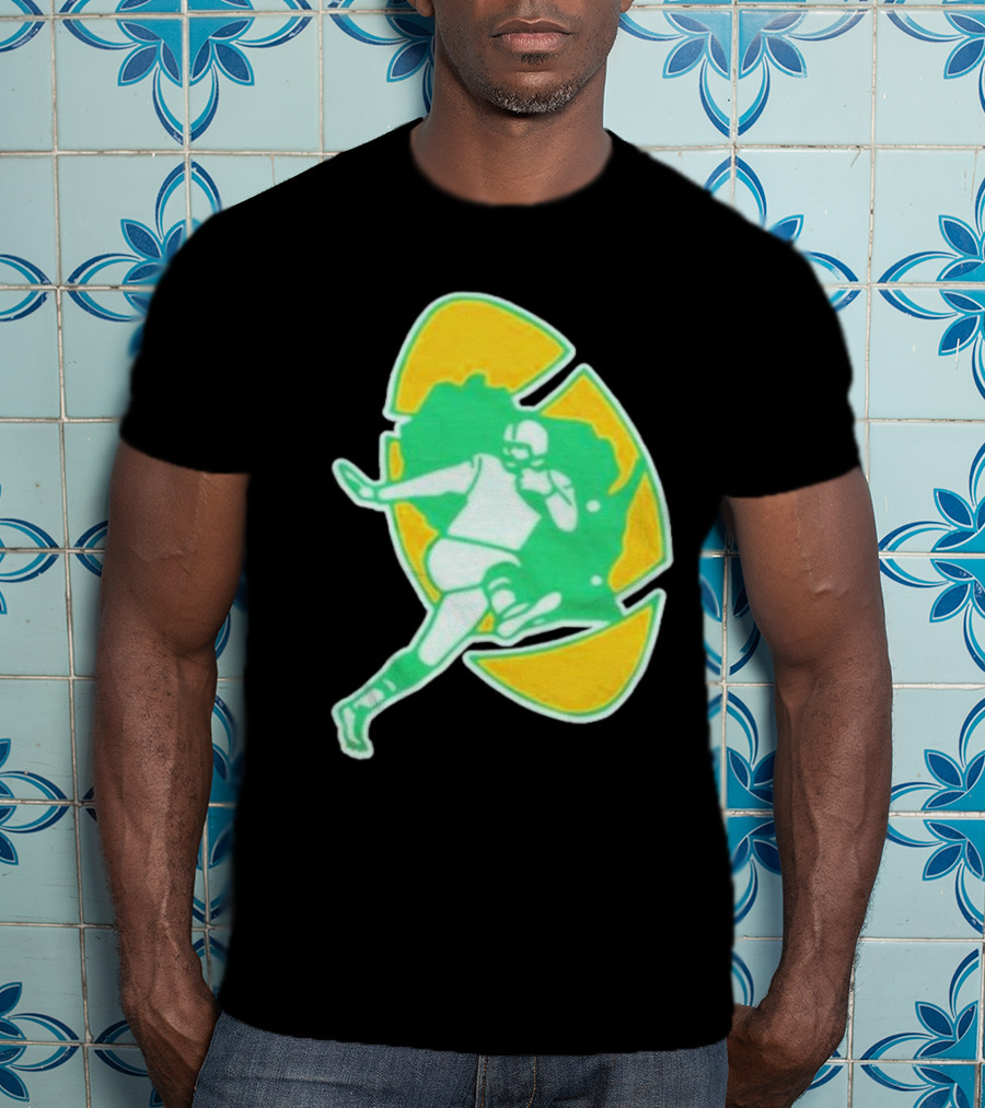 Green Bay Packers Alt Logo 1956 Retro Football Player Emblem T-Shirt
