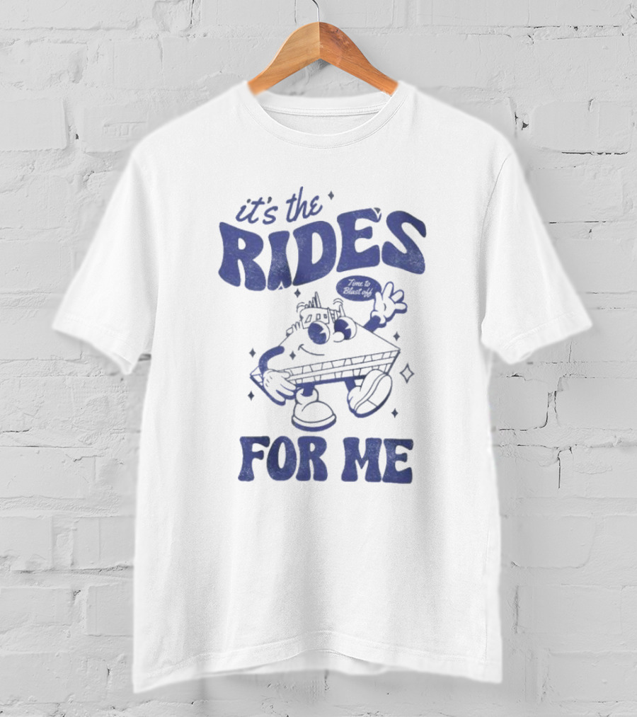 It's The Rides Time To Blast Off For Me Retro Cartoon T-Shirt