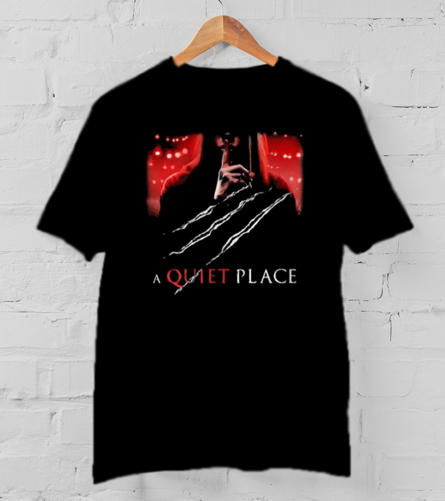 A Quiet Place Red Intensity Shushing With Scratches T-Shirt