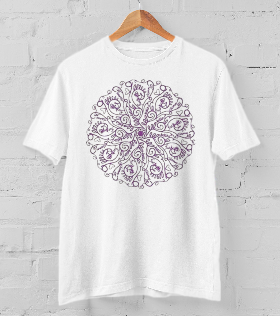 Swear Word Spirals On Intricate Mandala T-Shirt