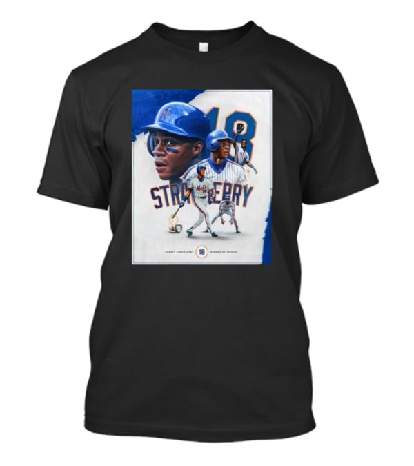 Darryl Strawberry Mets 18 Number Retirement Celebration With Iconic Baseball T-Shirt