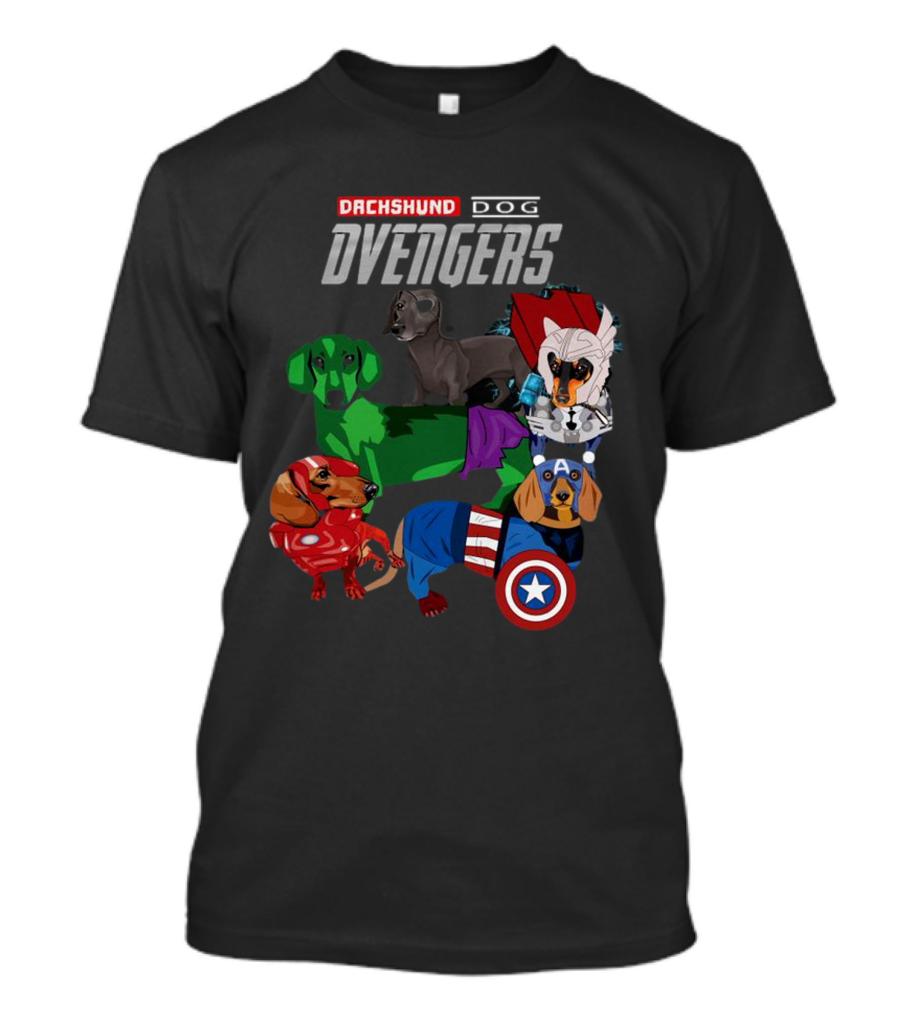 Dachshund Dog Dvengers Marvel-Inspired Hero Dogs T-Shirt