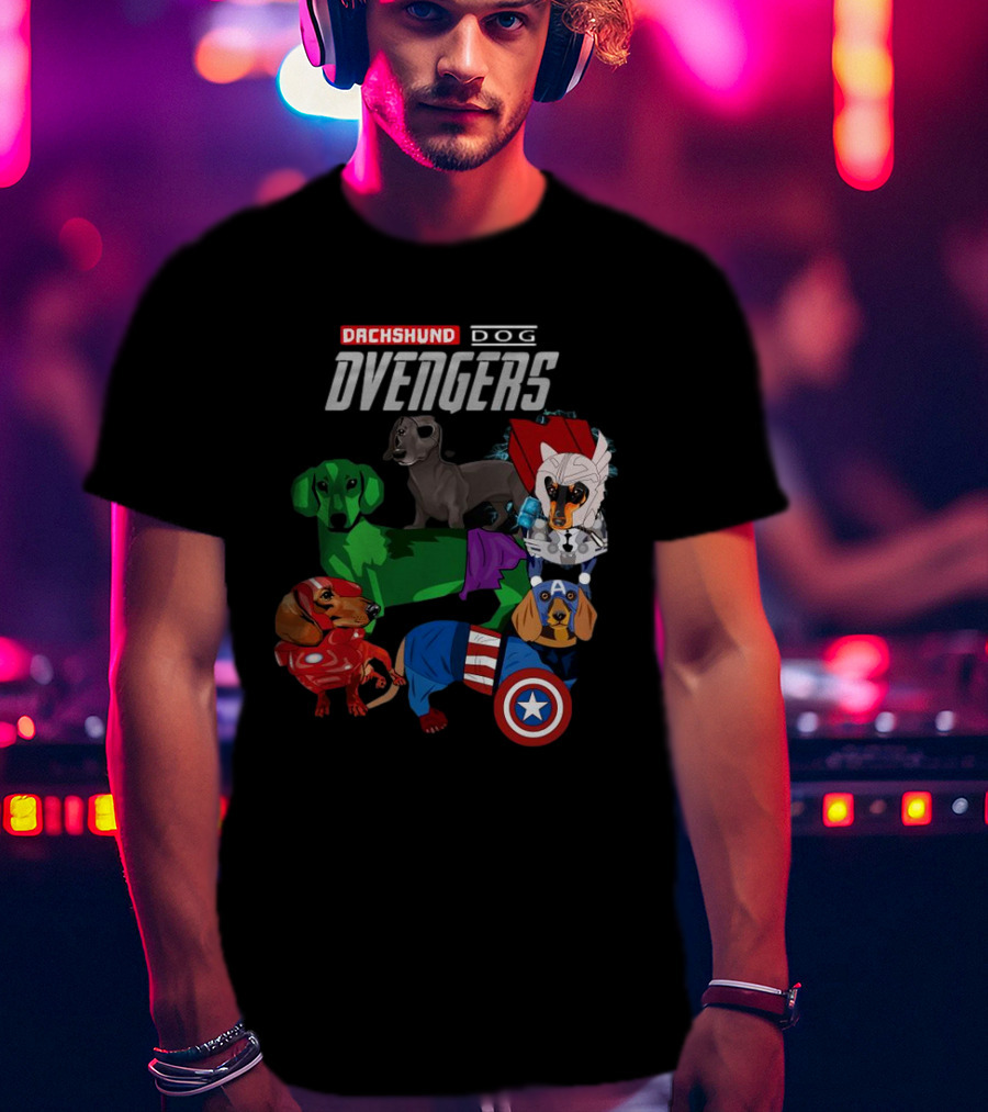 Dachshund Dog Dvengers Marvel-Inspired Hero Dogs T-Shirt
