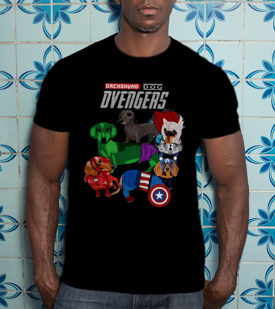 Dachshund Dog Dvengers Marvel-Inspired Hero Dogs T-Shirt