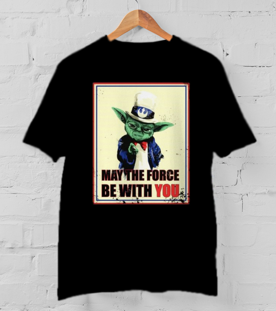 Baby Yoda May The Force Be With You Uncle Sam T-Shirt