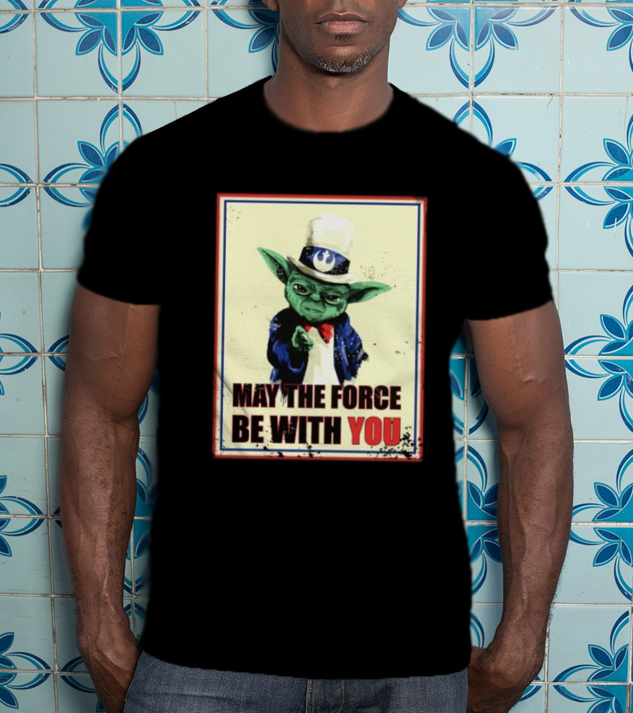 Baby Yoda May The Force Be With You Uncle Sam T-Shirt