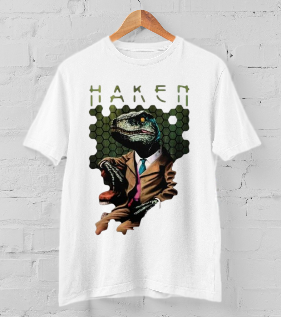 Haken Raptor Sophisticated Dinosaur In Suit T-Shirt
