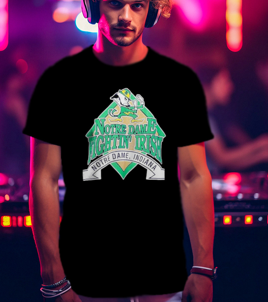 Notre Dame Fightin Irish Notre Dame Indiana Logo With Leprechaun T-Shirt